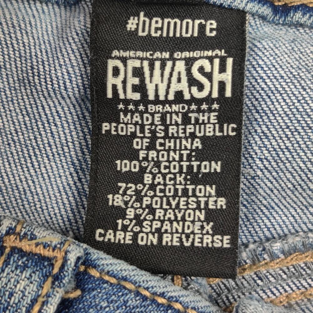 Rewash Wide Leg Jeans Juniors 3/26 Blue Medium Wash High Rise Distressed 26x29.5 - Picture 2 of 11
